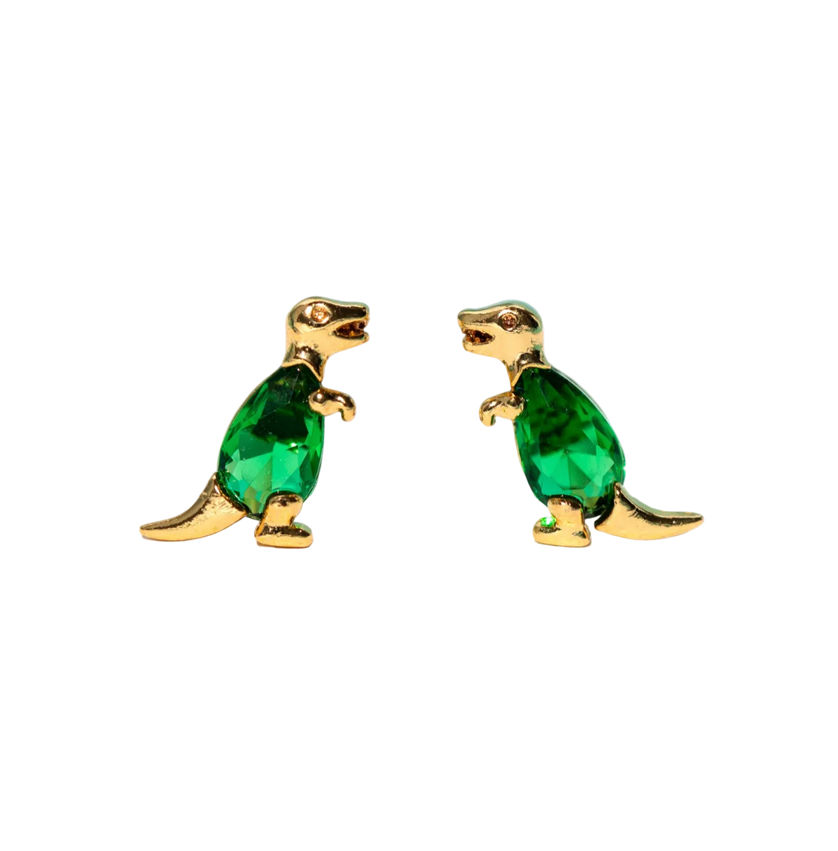 Terrific T-Rex Studs: sold SINGLE Gold
