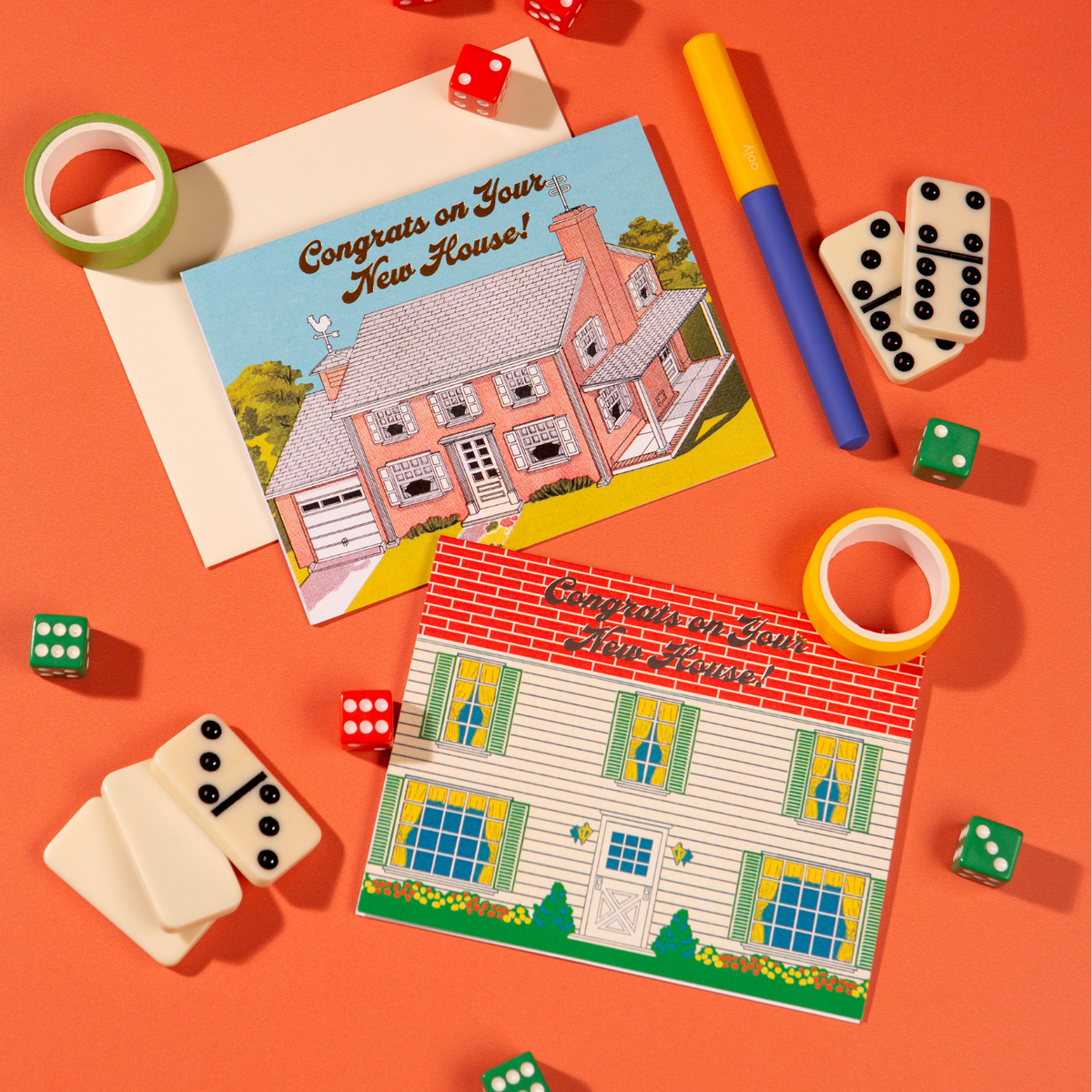 New House Brick House – Foil Housewarming ✿ Congrats Card