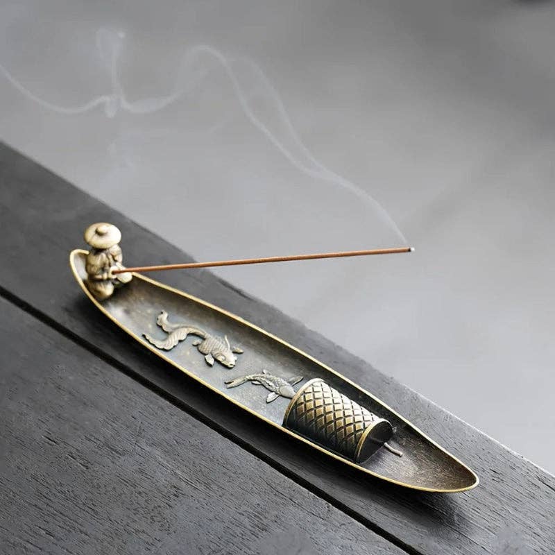 Fishing Incense Burner: Bamboo