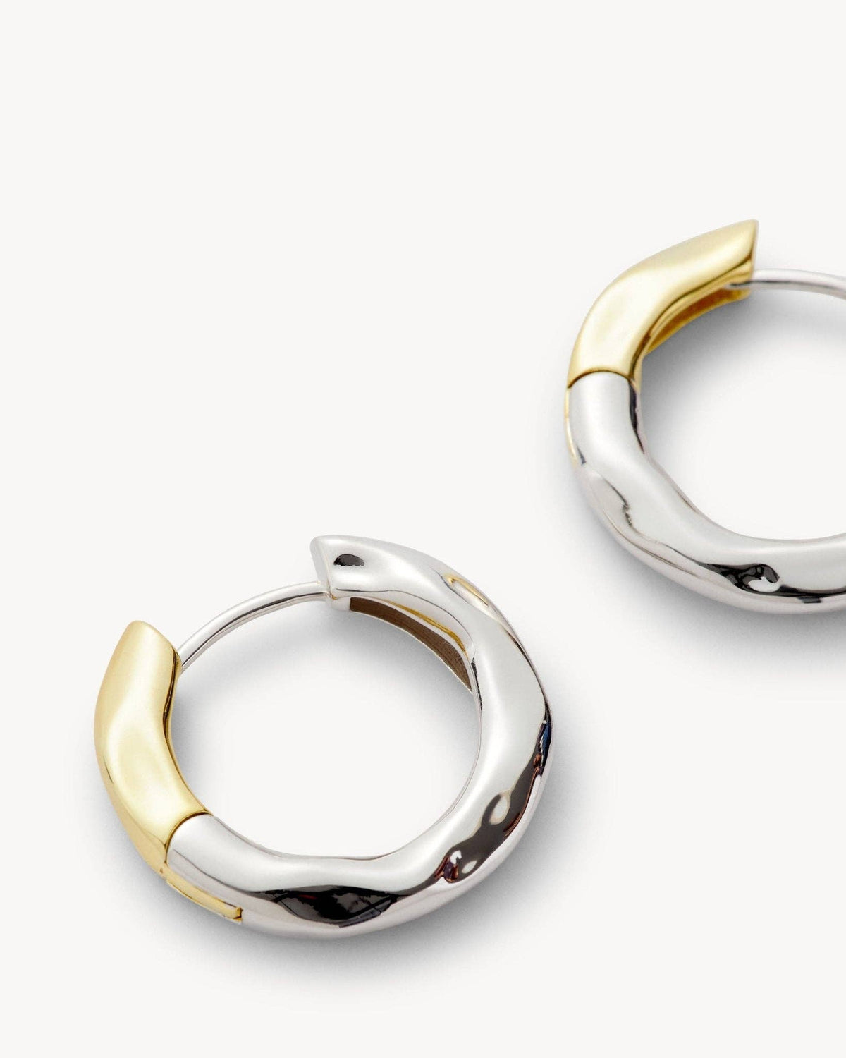 Petite Wavy Hoops in 3/4 Silver