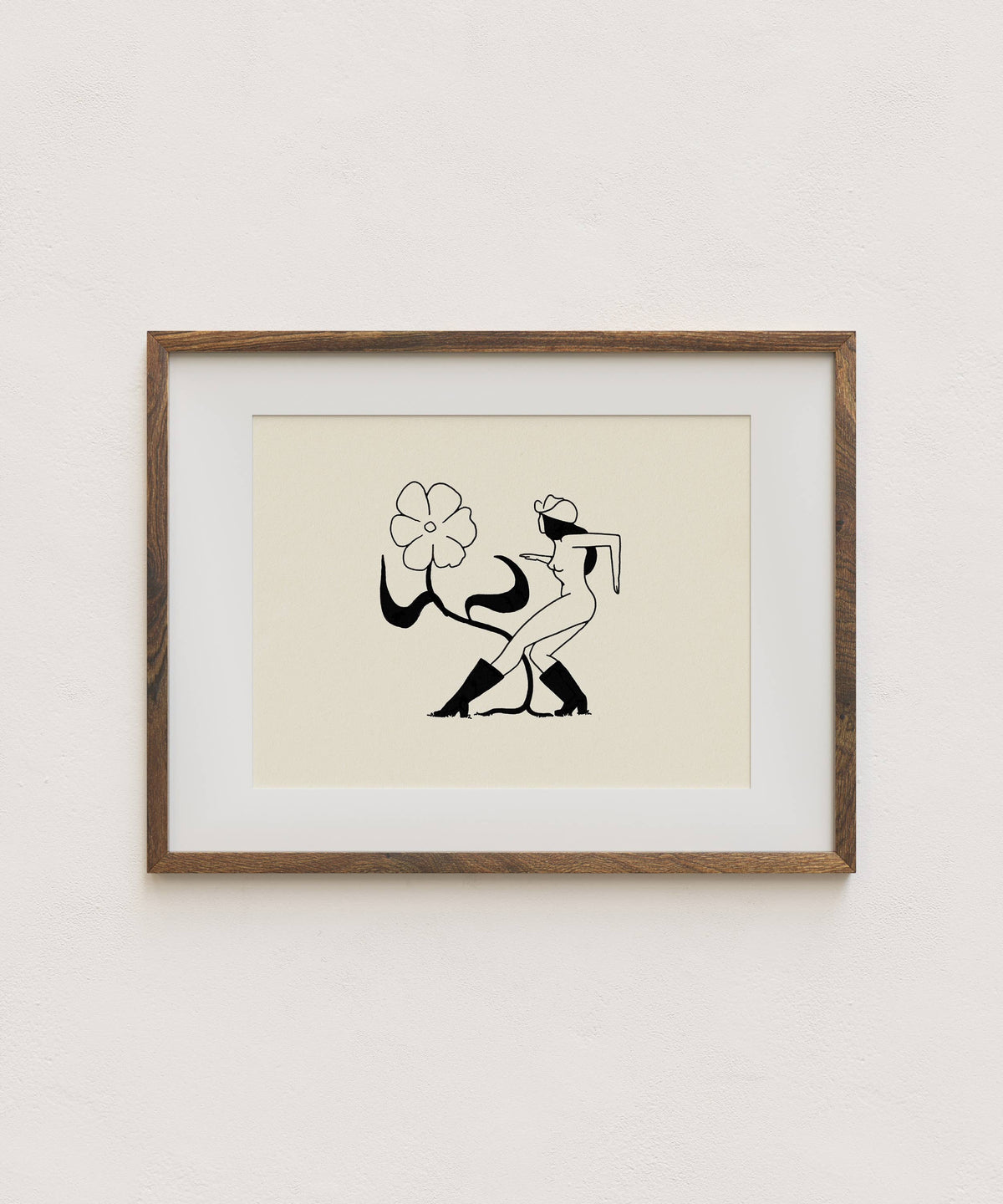 Flower Dance – Cowgirl Western& Botanical Giclée Art Print: Medium