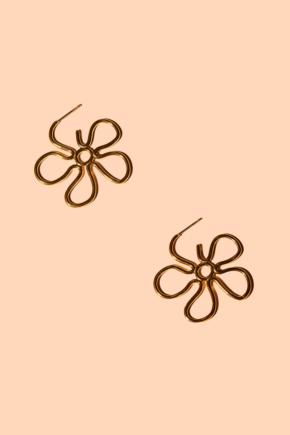 Flower Hoops - 18K Gold Plated