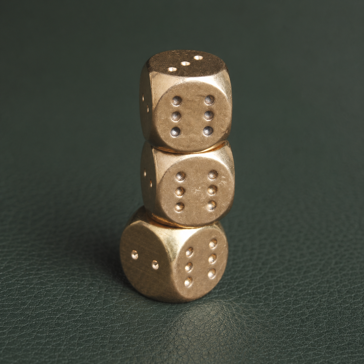 Solid Brass Gaming Dice Tabletop Decor: A1