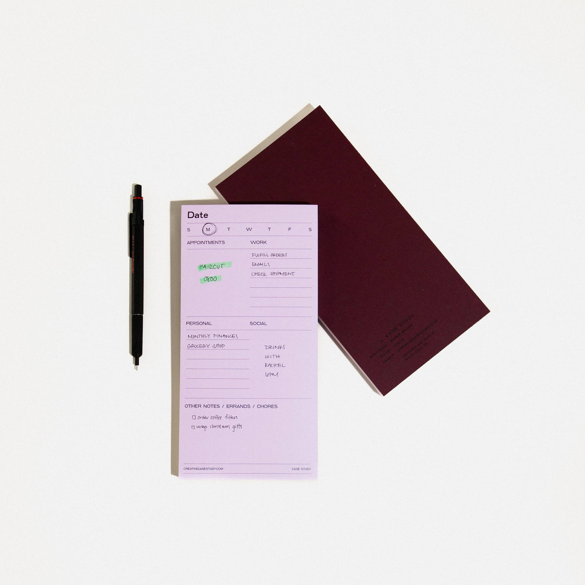Daily Task Notepad Planner | Pink & Yellow