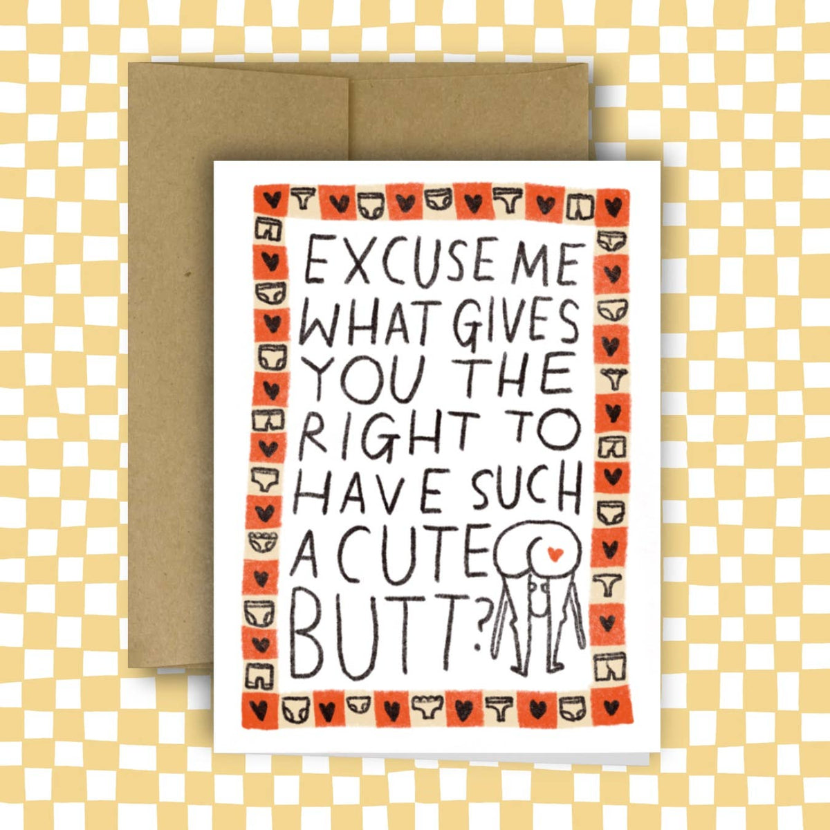 CUTE BUTT Greeting Card