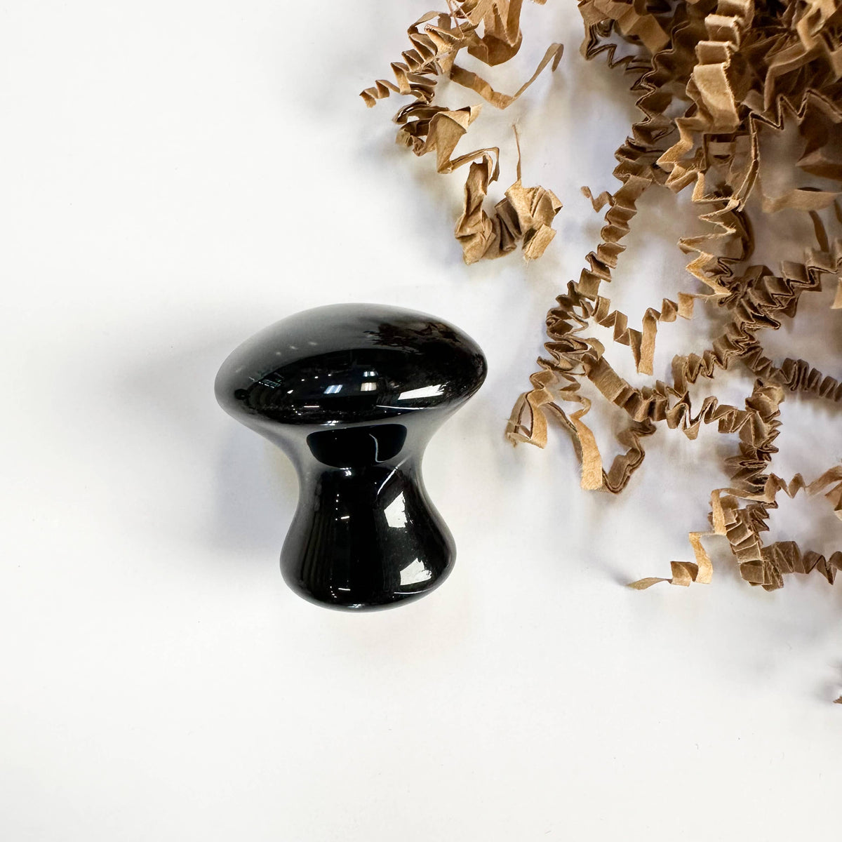 Natural Stone Mushroom Gua Sha: Obsidian
