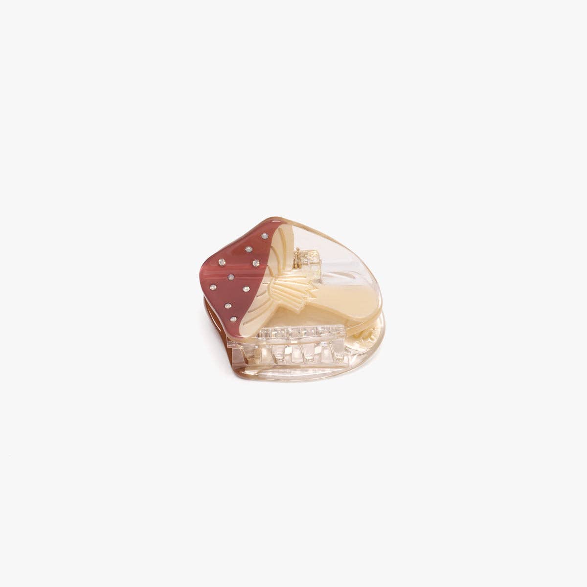Mushroom Mini Acetate Hair Claw Clip With Rhinestones