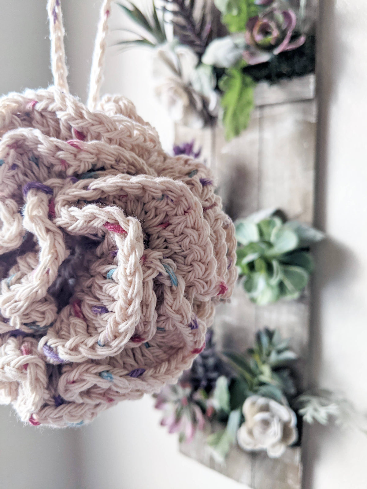 Eco-Friendly Cotton Crochet Bath & Shower Loofah: Confetti