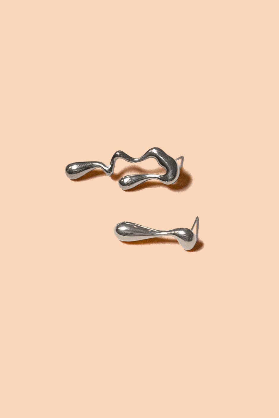 Vice Versa Studs - Stainless Steel - Silver Color