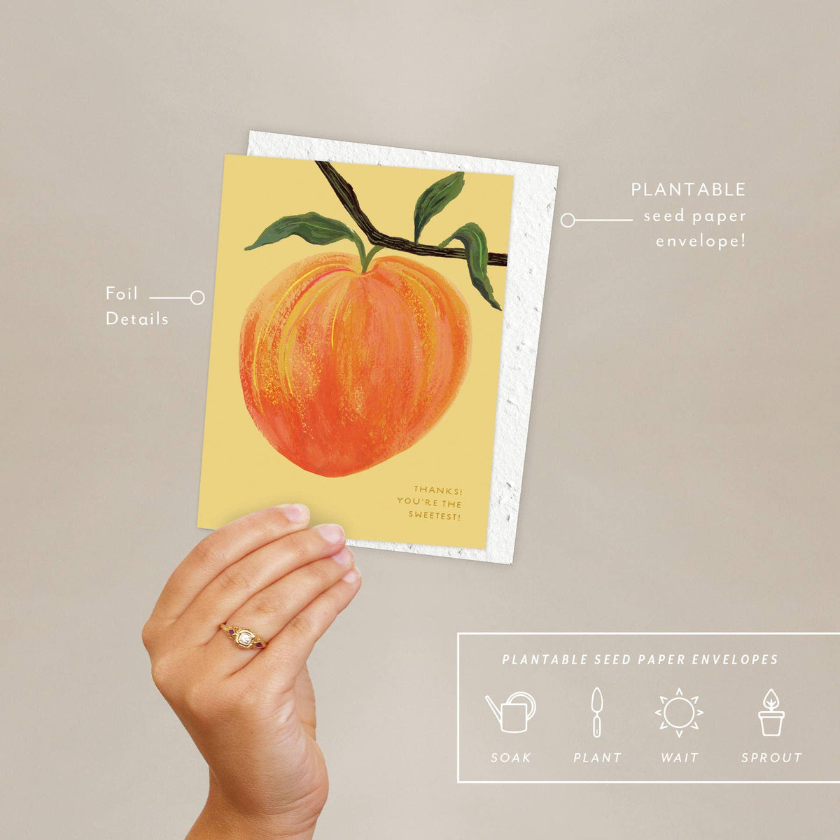 Peach - Thank You Card