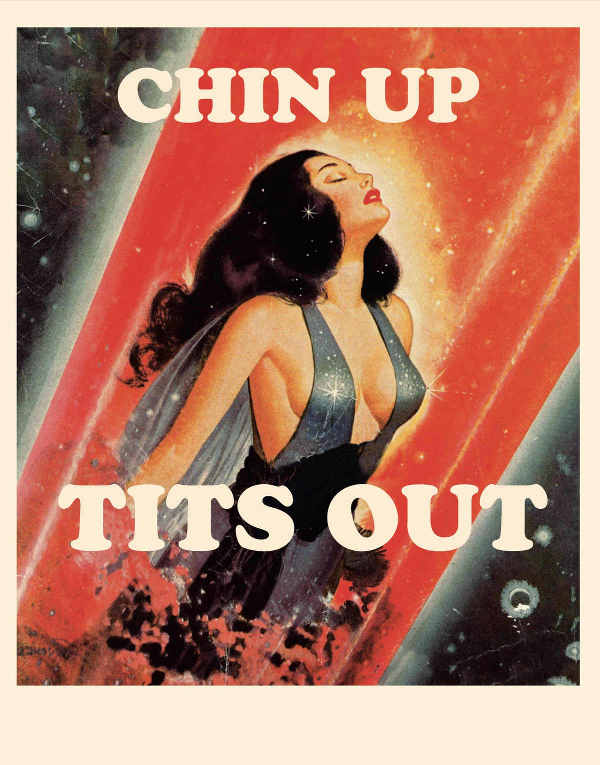 CHIN UP TITS OUT artprint