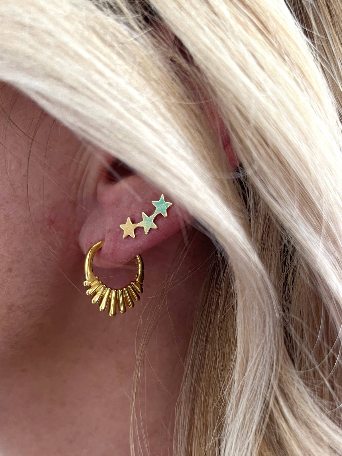 Nova Starburst Huggie Earring Pair