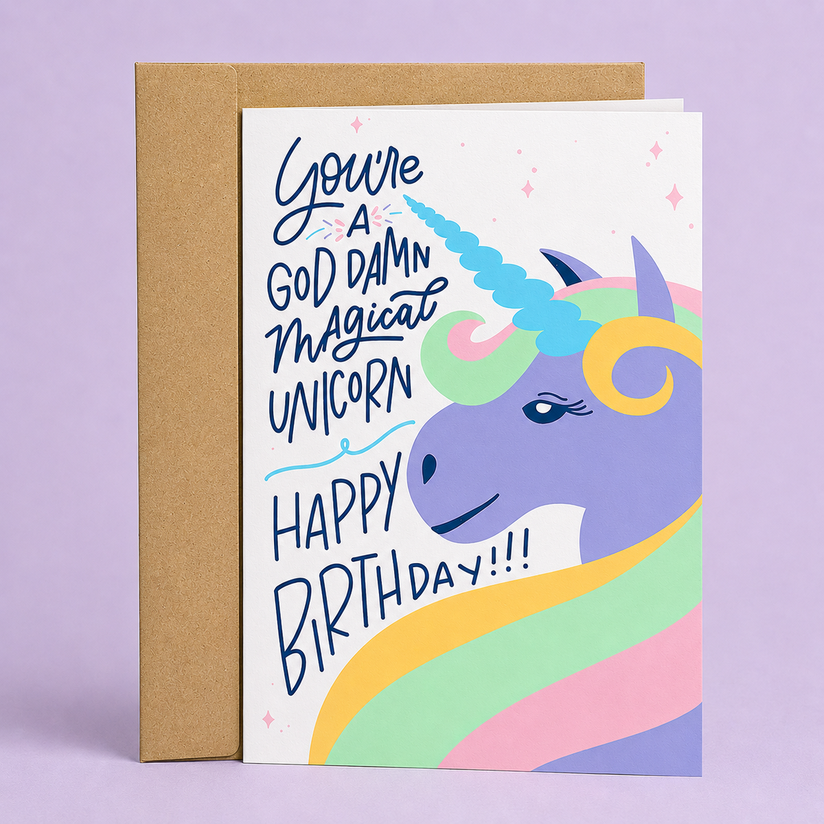 God Damn Magical Unicorn | Funny Birthday Card