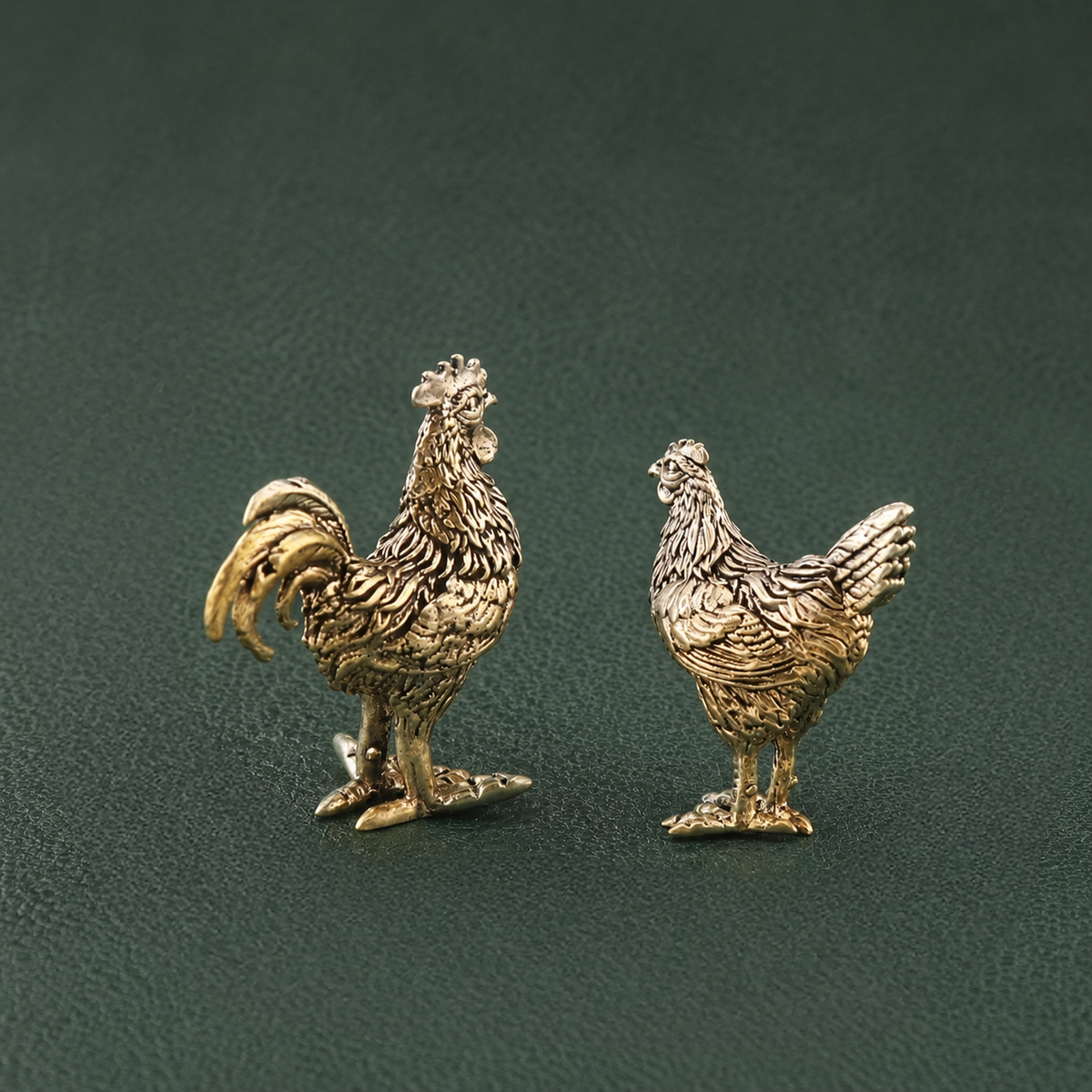 Solid Brass Chicken Figurine Ornament: A1