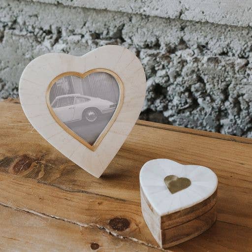 Mukhendu Heart 3x3 Cream Picture Frame - Handmade