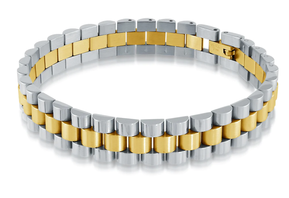 Watch Band Link Bracelet Steel Roll Ex - 2 tone