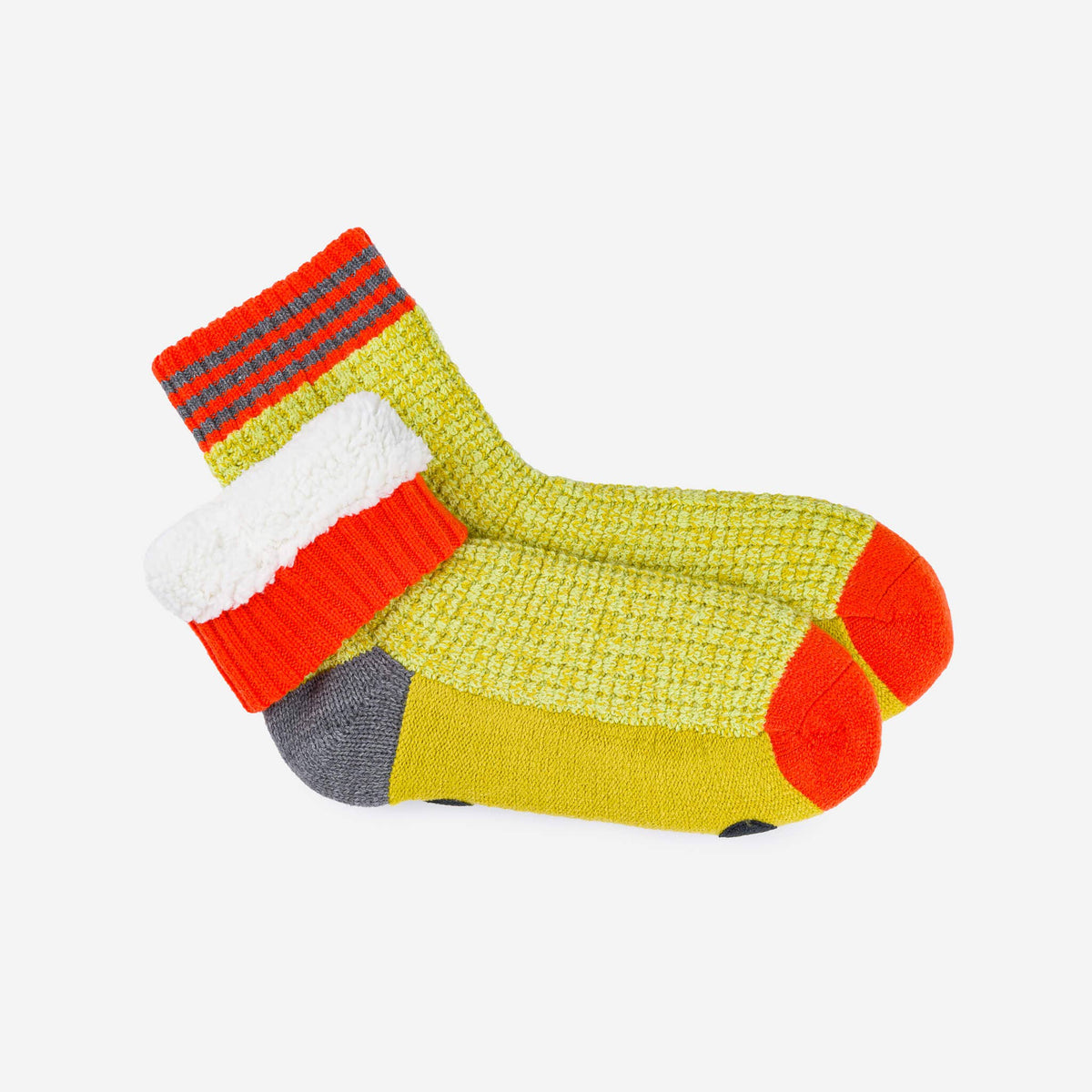 Varsity Knit House Socks: Golden Olive / L/XL - W 9.5-12.5<br>M 8-11