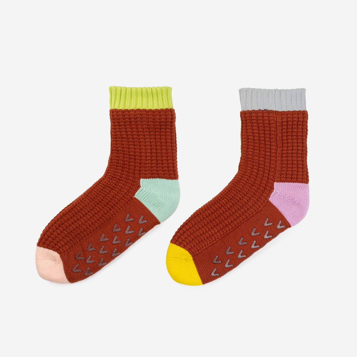 Spot Knit House Socks: Rust (S/M)