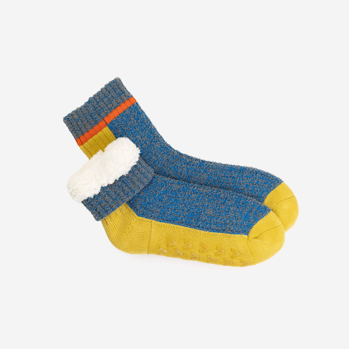 Color Ragg House Socks: Golden Olive Cobalt (L/XL)