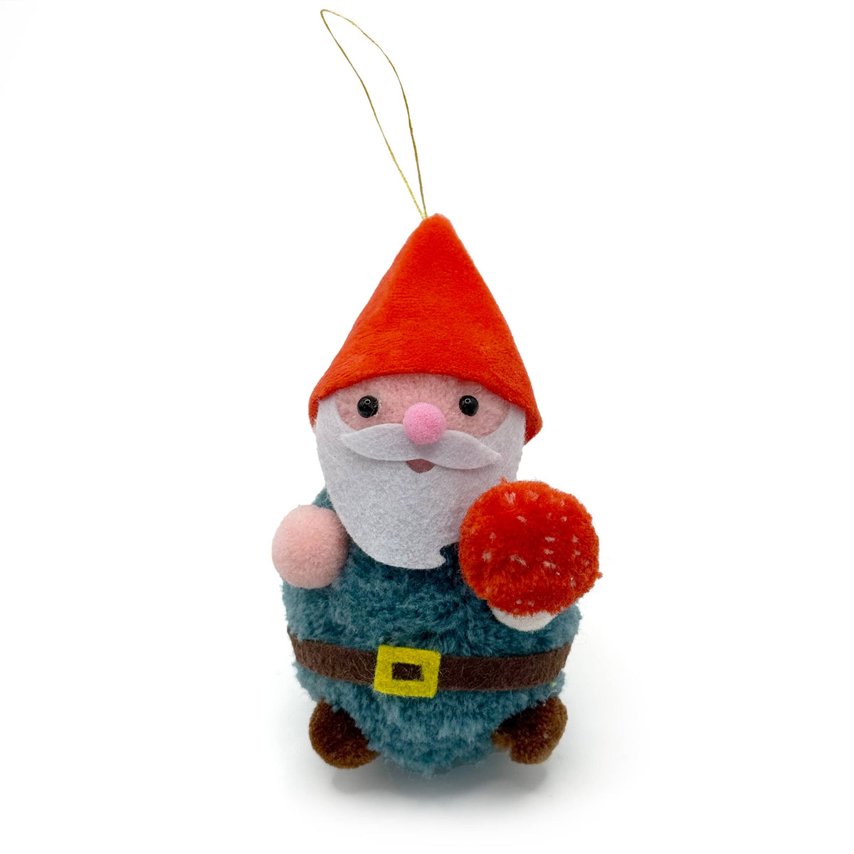 Mushroom Gnome Pom Pom Ornament