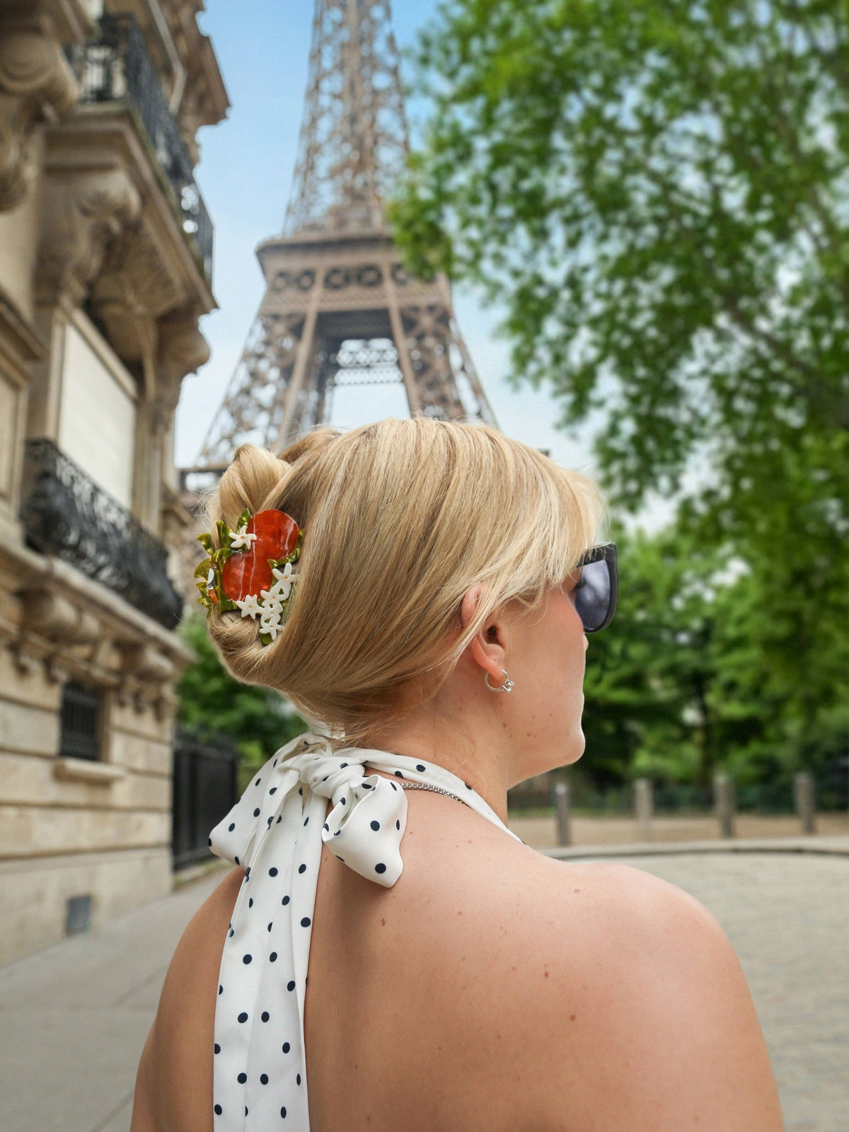 Hand-painted Orange Blossom Claw Hair Clip | Eco-Friendly