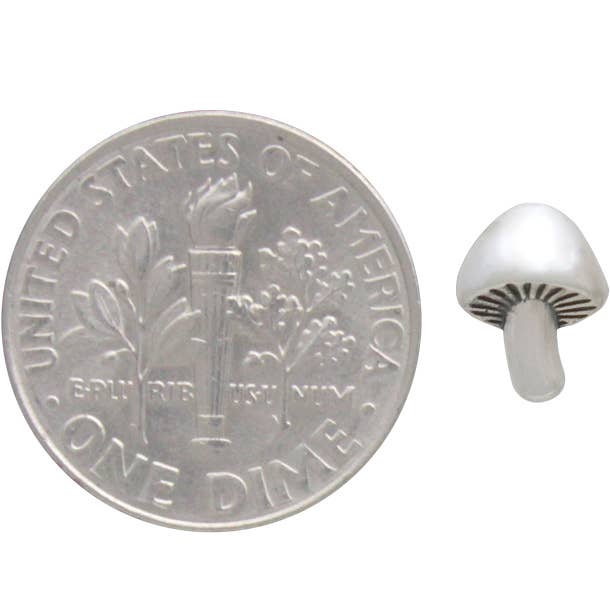 Sterling Silver Mushroom Stud Earring SINGLE 8x6mm