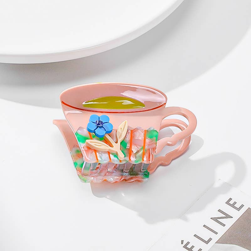 Teacup Hair Claw Clip: Style-1