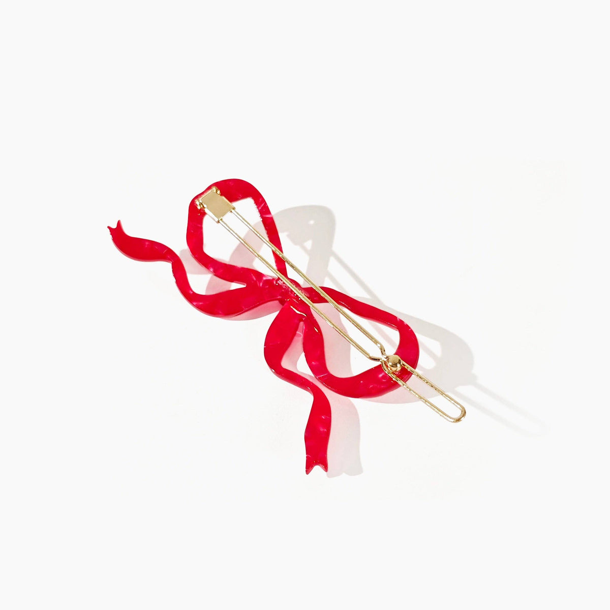 Ribbon Bow Clip: Red
