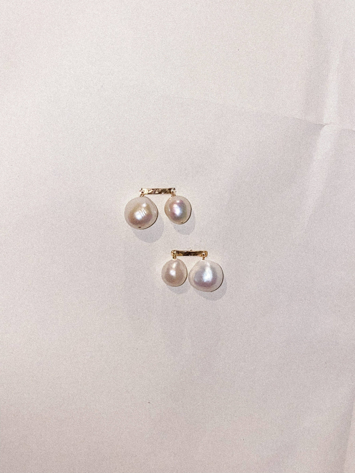 Duet Freshwater Pearl Dangle Earrings: Gold Filled