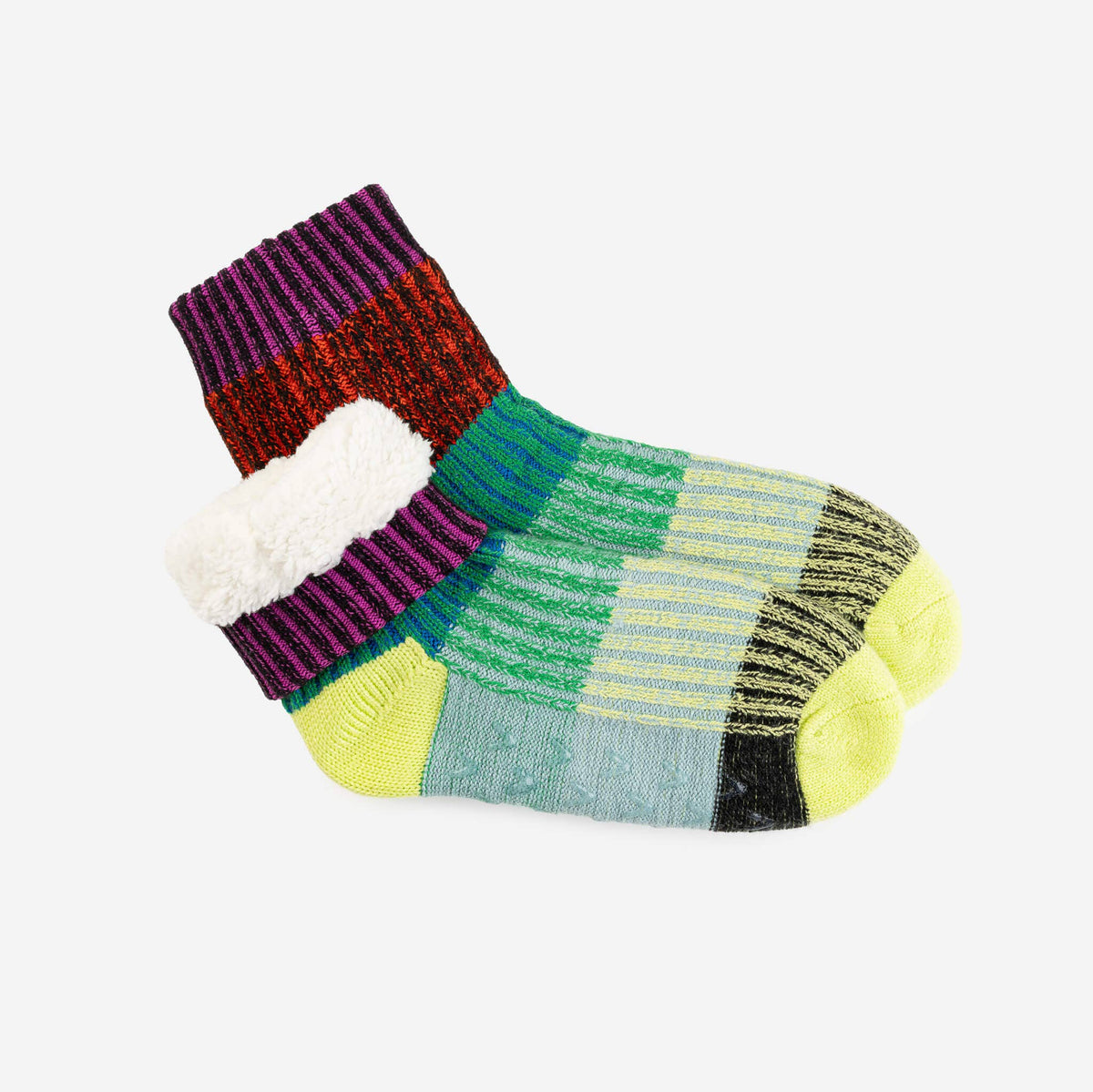 Mosaic House Socks: Lime Cobalt (S/M)
