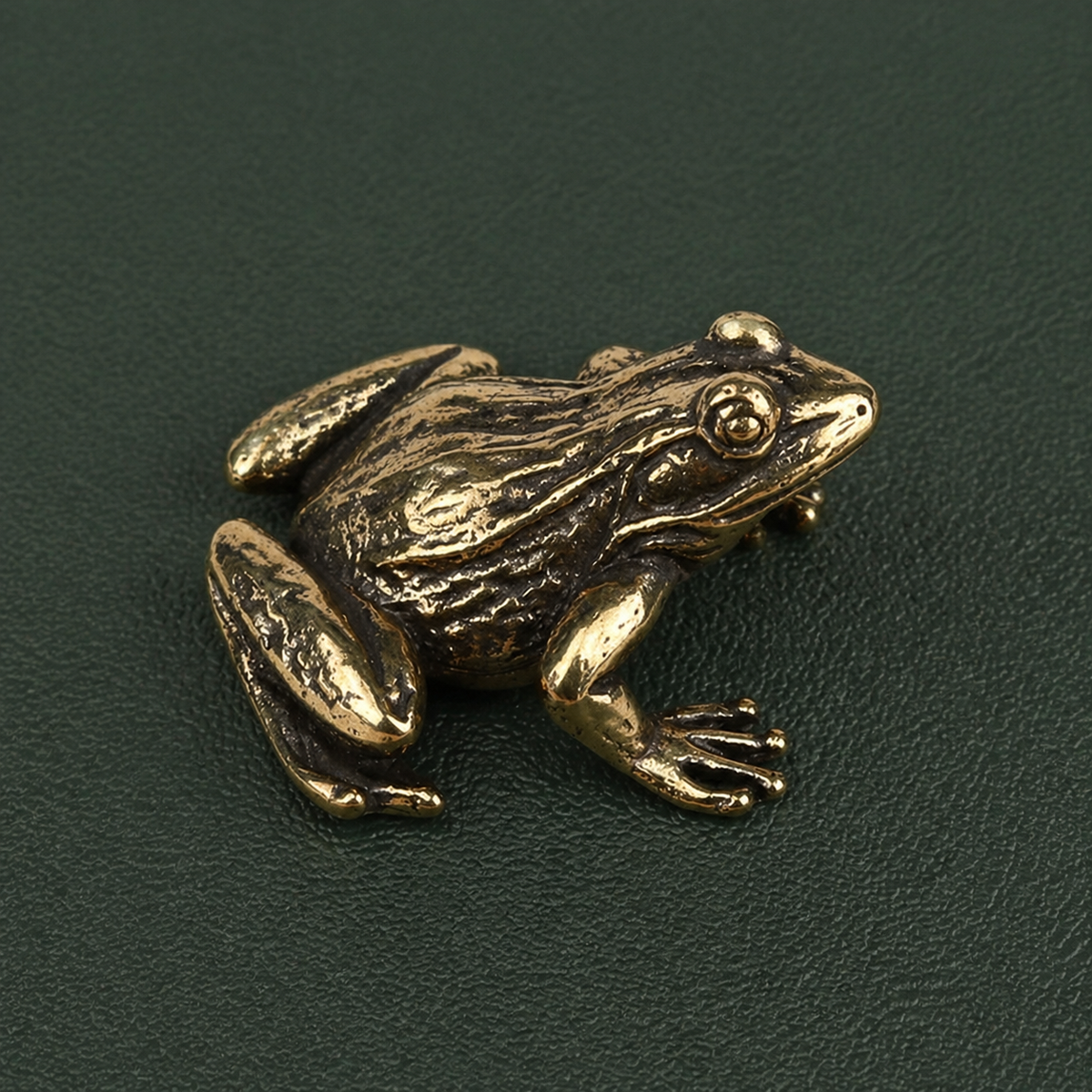 Antique Brass Frog Figurine Ornament: A1