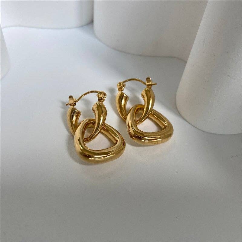 Rosalie - Interlocking Triangle Hoop Earrings