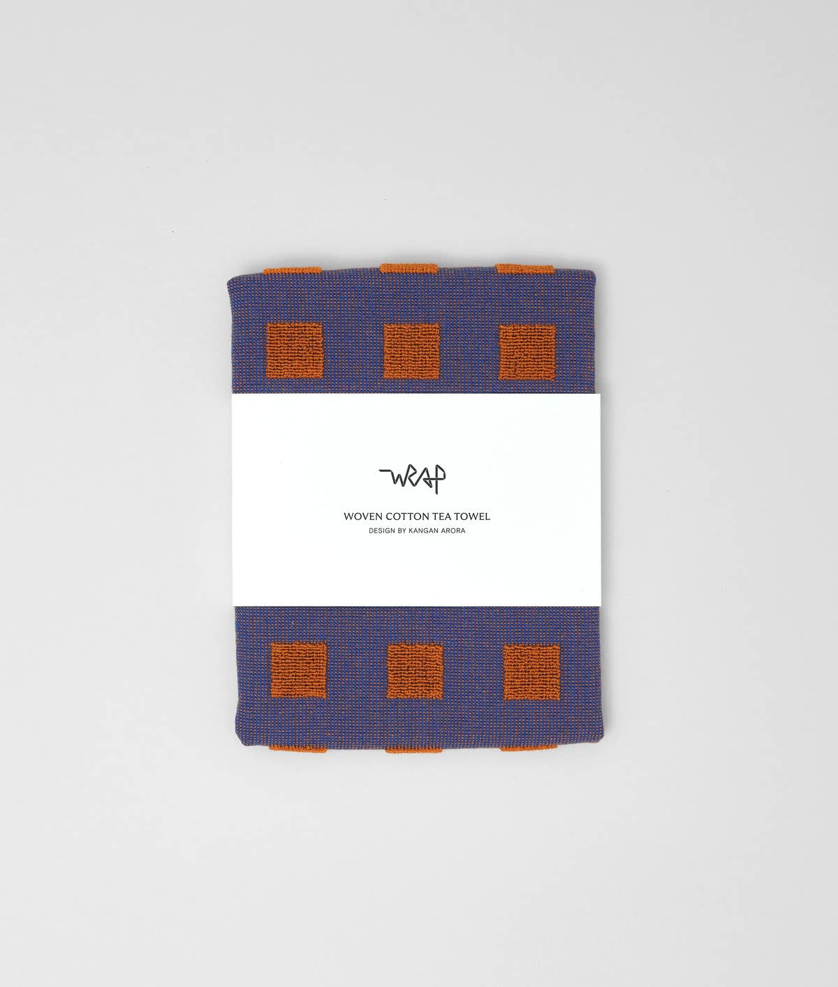 Squares Terry Tea Towel Burgundy/Blue