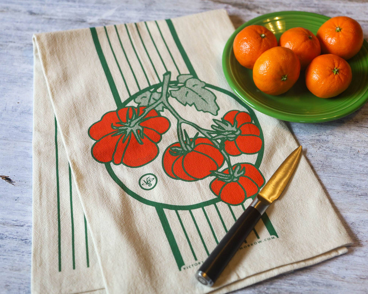 Tomato Harvest - Flour Sack Furoshiki Towel