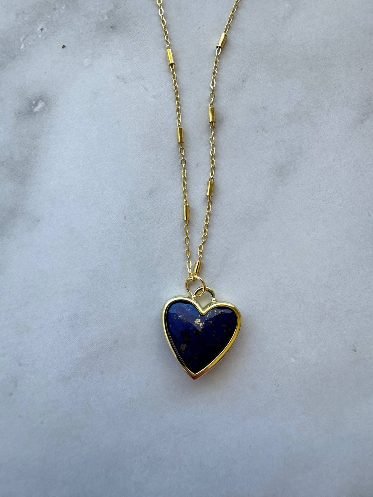 Jalsa Heart Necklace: Blue Lapis