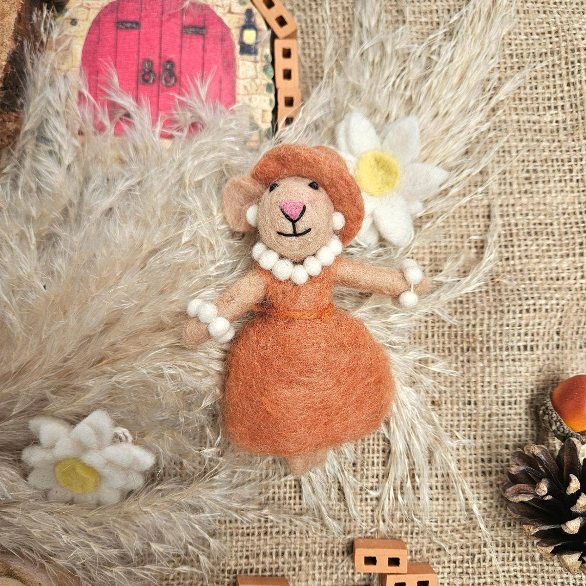 Felt Evelyn the Mouse Ornament