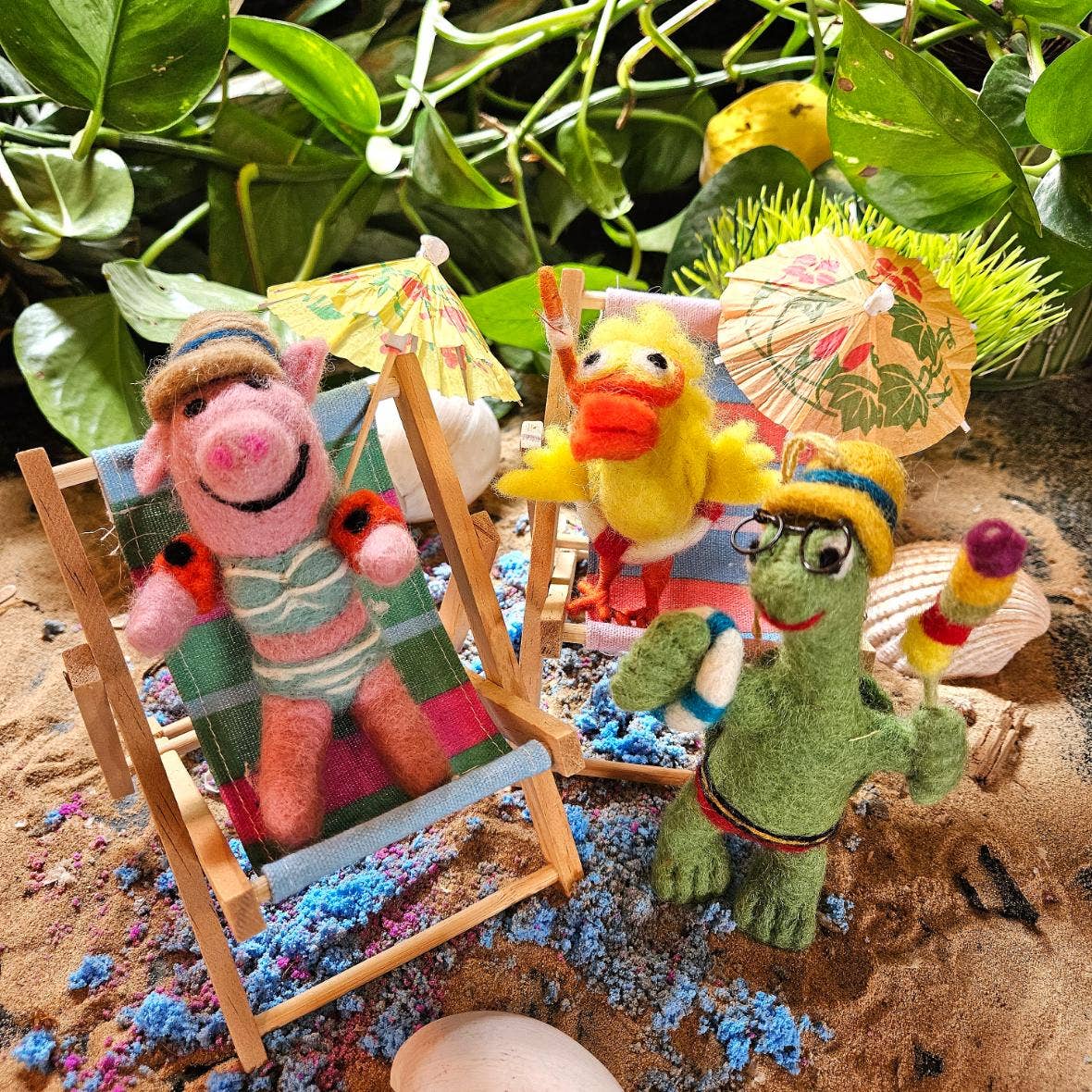 Felt Babette the Beach Pig Ornament