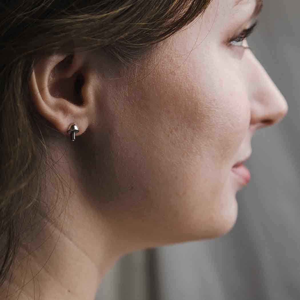 Bronze Mushroom Stud Earring SINGLE 8x6mm