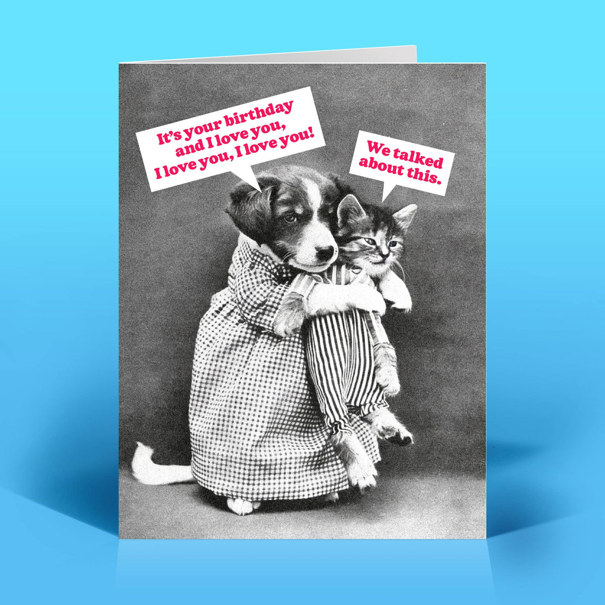 Funny Birthday Card – WE TALKED ABOUT THIS – Dog & Cat