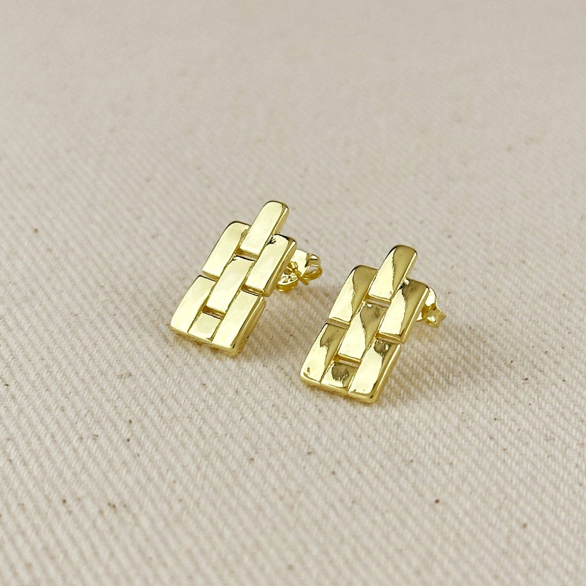 18k Gold Filled Watch Band Drop Earrings