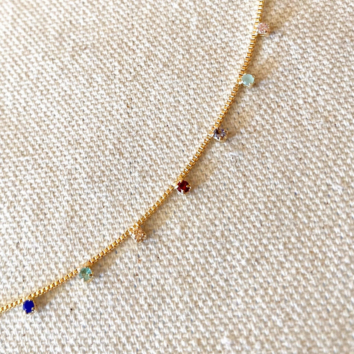 18k Gold Filled Micro Rainbow Necklace