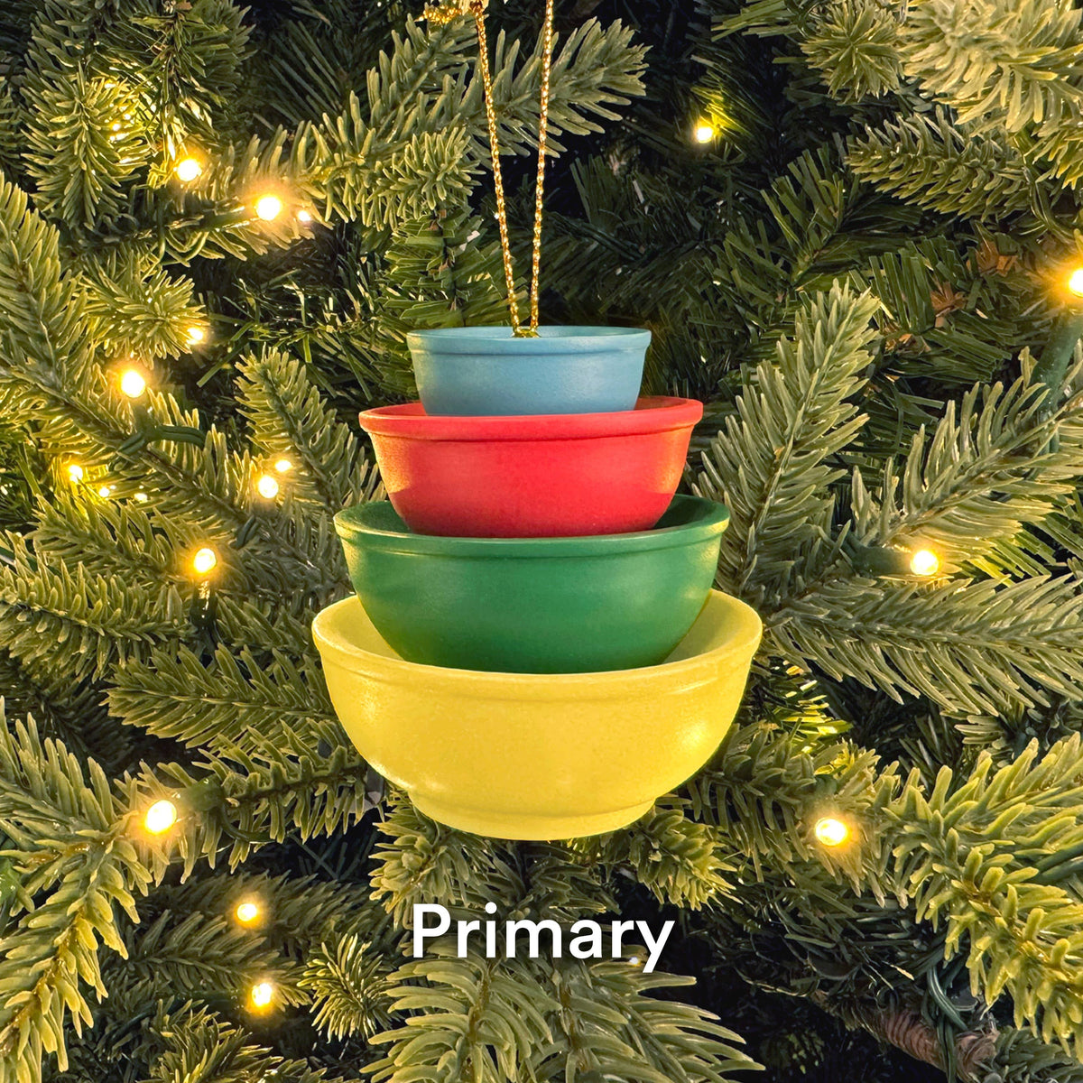 Mini Pyrex-Inspired Bowl Ornament | Retro Christmas Decor: Primary