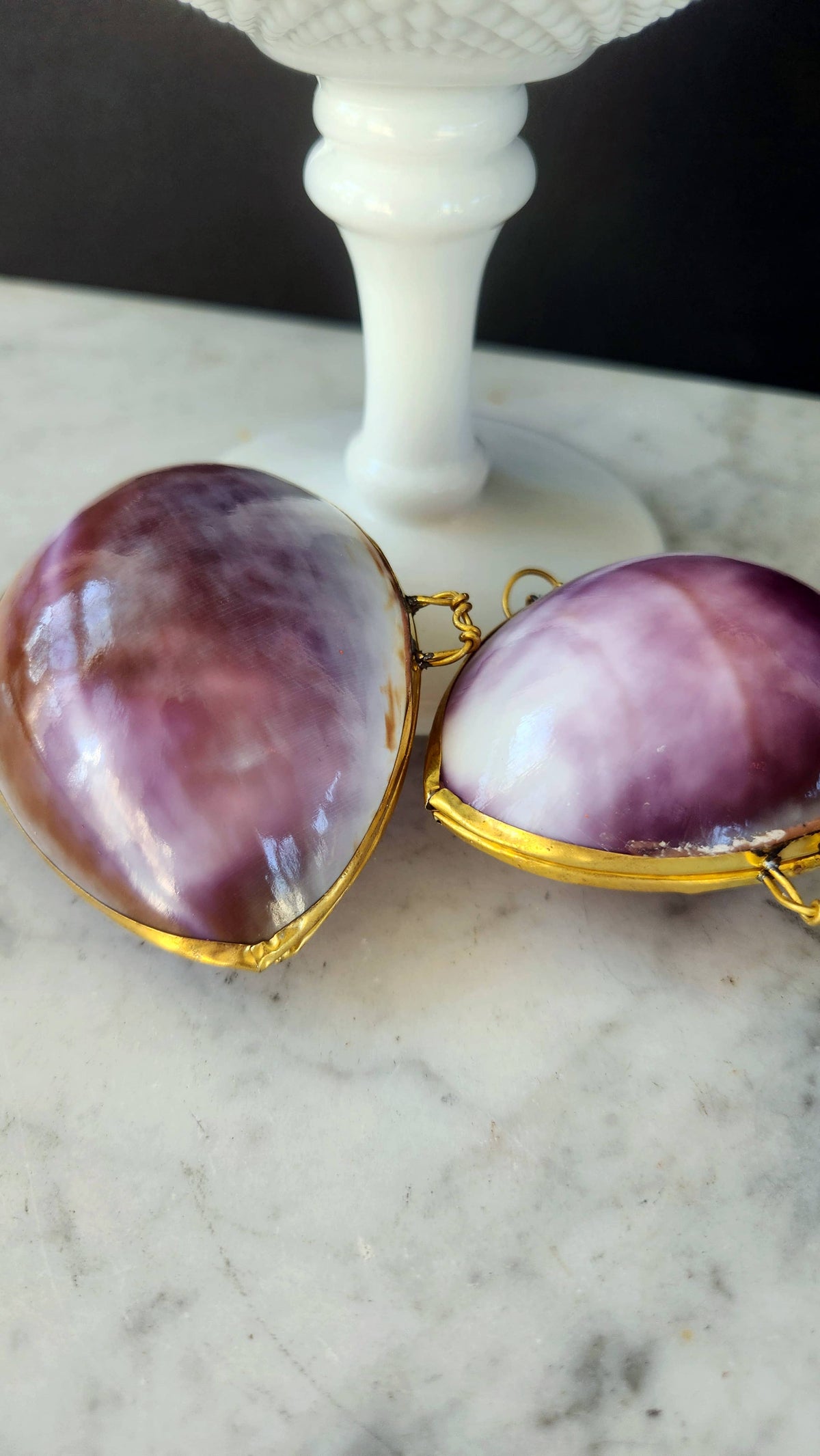 Purple Cowrie Trinket Pill Box, Coin Purse