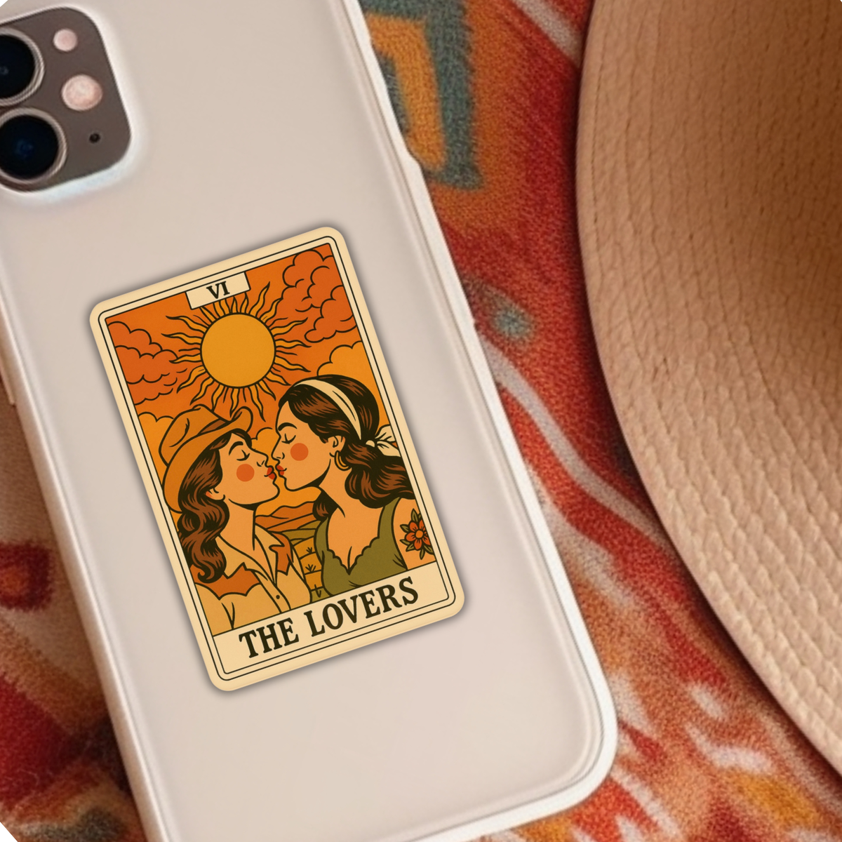 The Lovers Tarot Sticker (1) – Western Romance