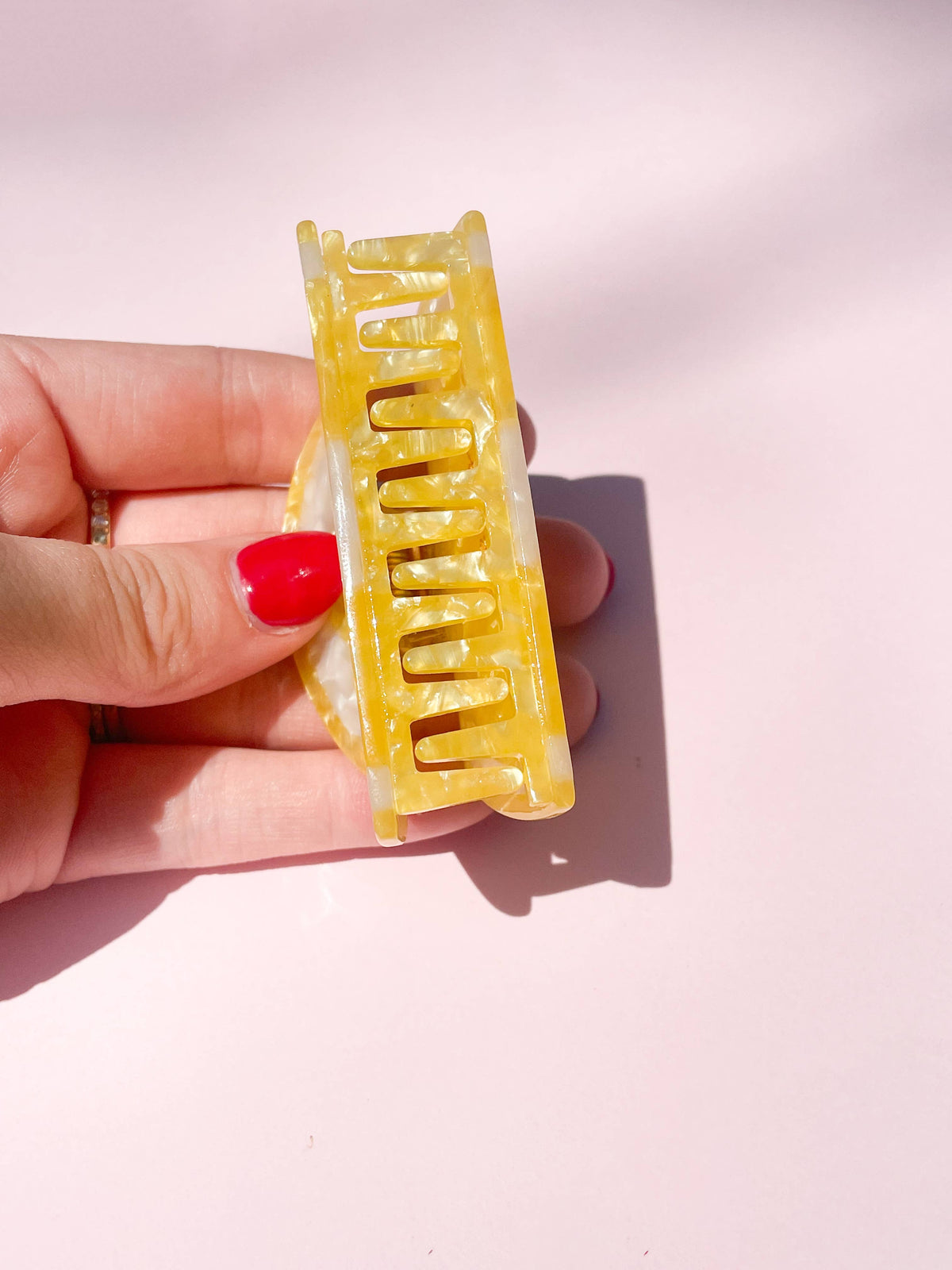 Sunshine Yellow Lemon Claw Clip // Cellulose Acetate 