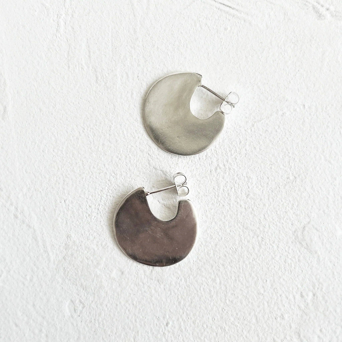 Moon Earrings: Sterling Silver