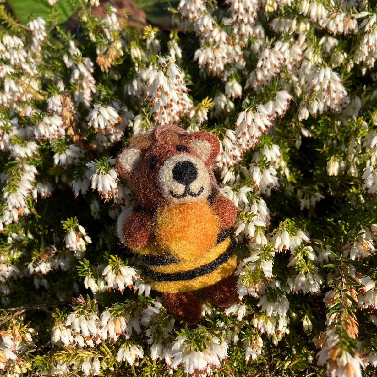 Felt Howie Honey Bee Bear Ornament