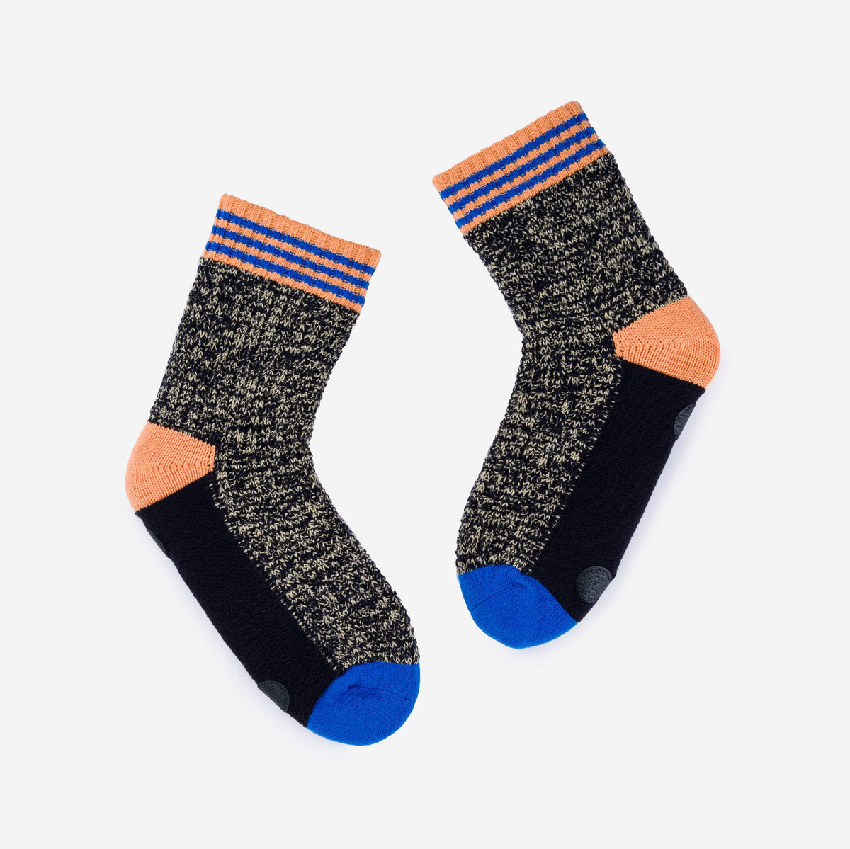 Varsity Knit House Socks: Black (S/M)