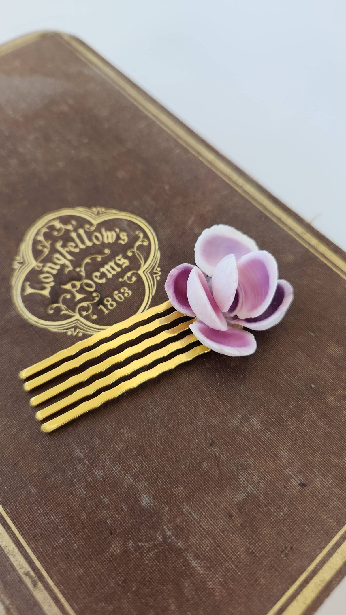 Mermaid Seashell Hair Comb, Purple