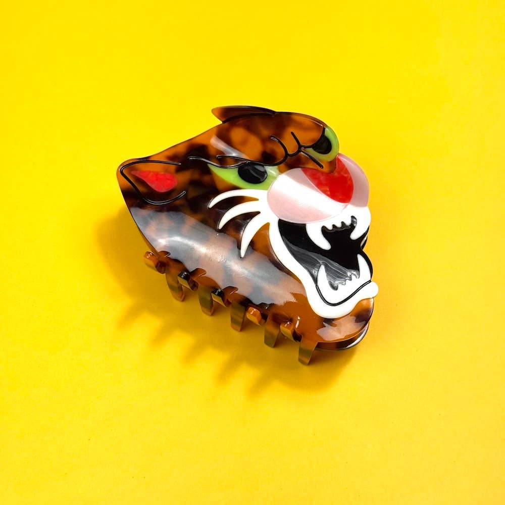 Leopard Cat Head Hair Claw
